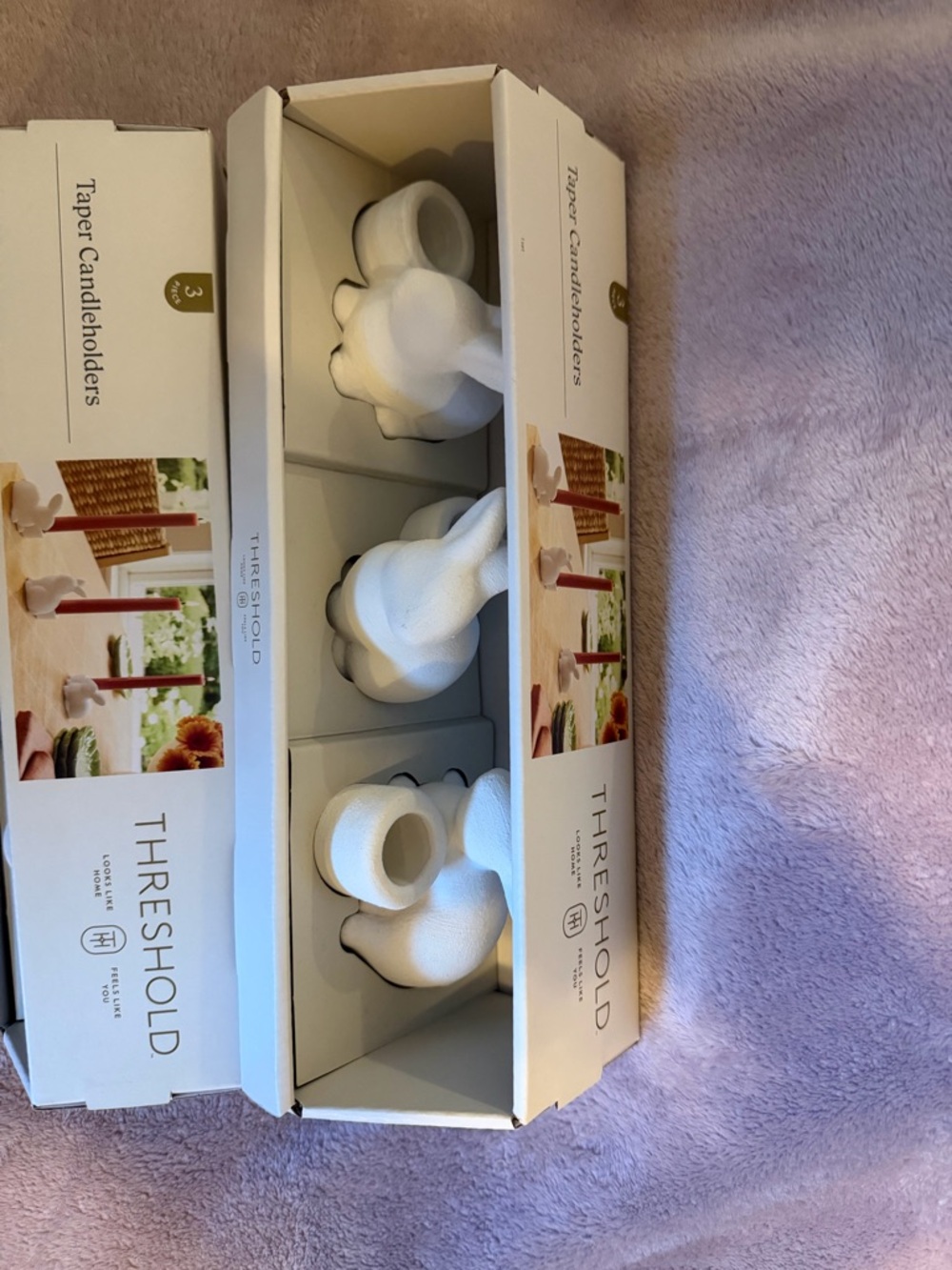 6pk Carrot Taper Candle Set / 2 sets of 3 Taper Candleholders - Picture 13 of 14